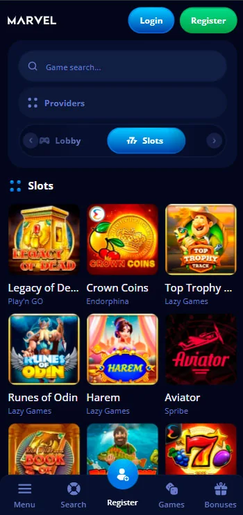 mobile Slots Marvel Casino